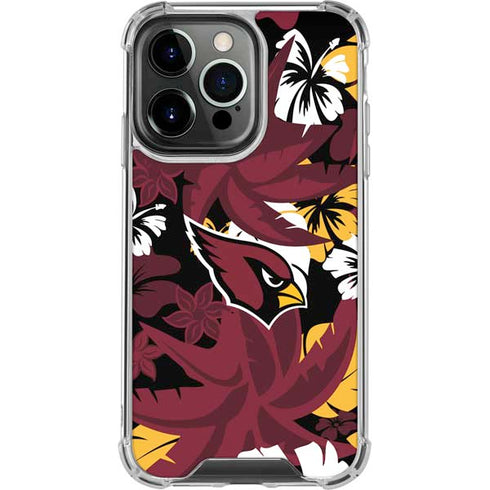 NFL Arizona Cardinals Tropical Print iPhone 16 Pro Clear Case